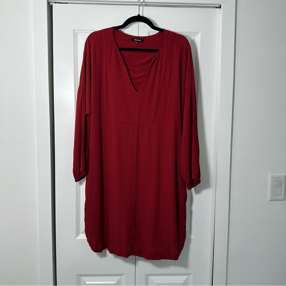 Madewell Women’s Du Jour Red Long Sleeve V-Neck XL